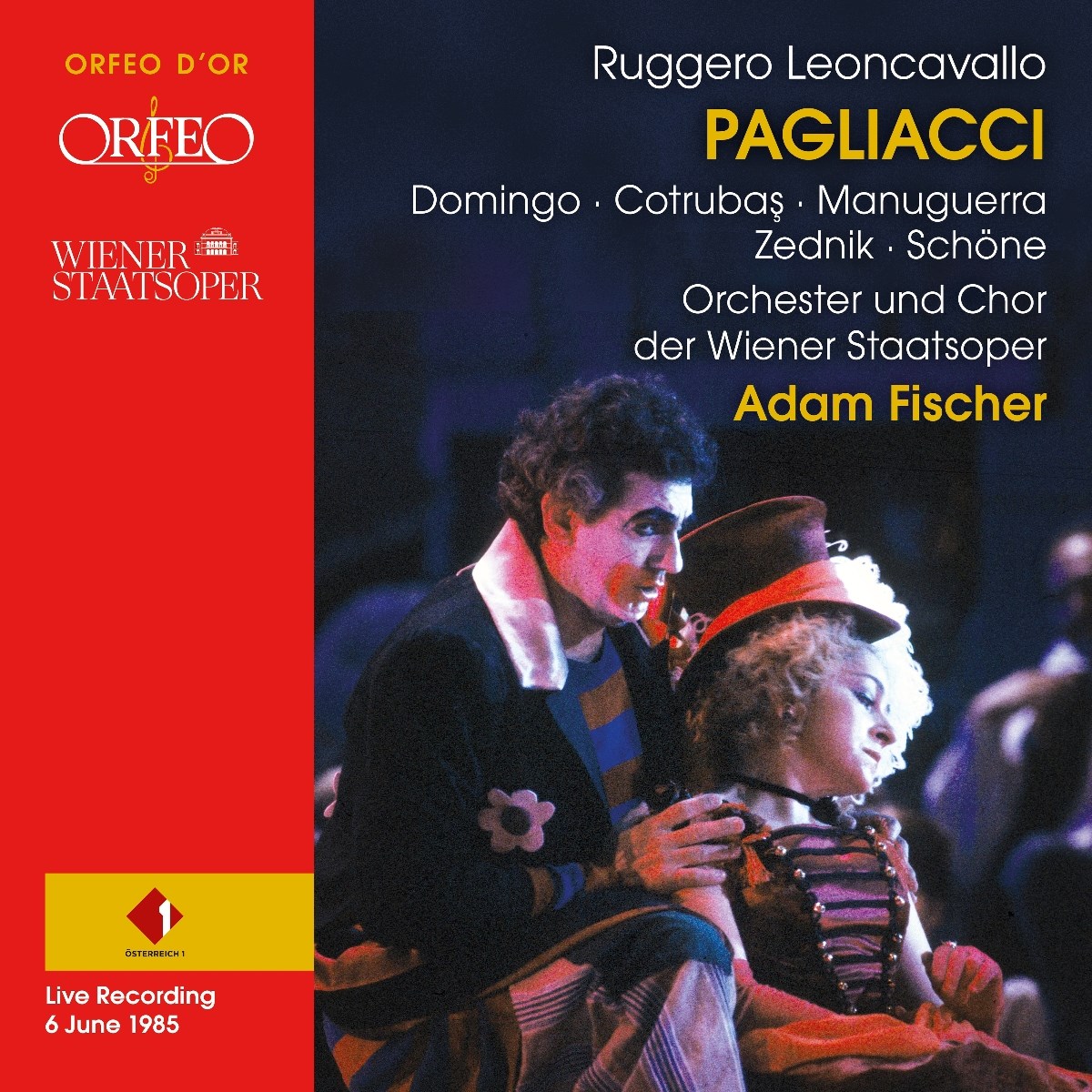 Afbeelding van Placido Domingo, Ileana Cotrubas, Matteo Manuguerra, Heinz Zednik, Wolfgang Schone, Orchester Der Wiener Staatsoper, Adam Fischer - Leoncavallo: Pagliacci