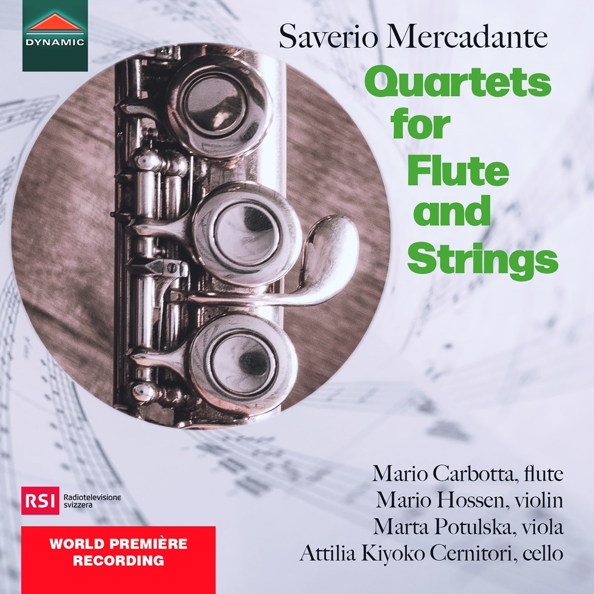 Afbeelding van Attilia Kiyoko Cernitori, Mario Carbotta, Mario Hossen, Marta Potulska - Mercadante: Quartets For Flute And Strings