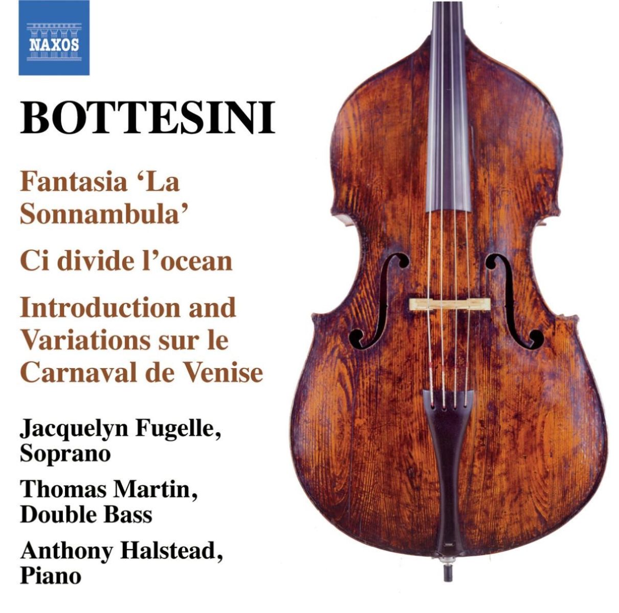 Afbeelding van Jacqualyn Fugelle, Thomas Martin, Anthony Halstead - Bottesini: Fantasia Sonnambula
