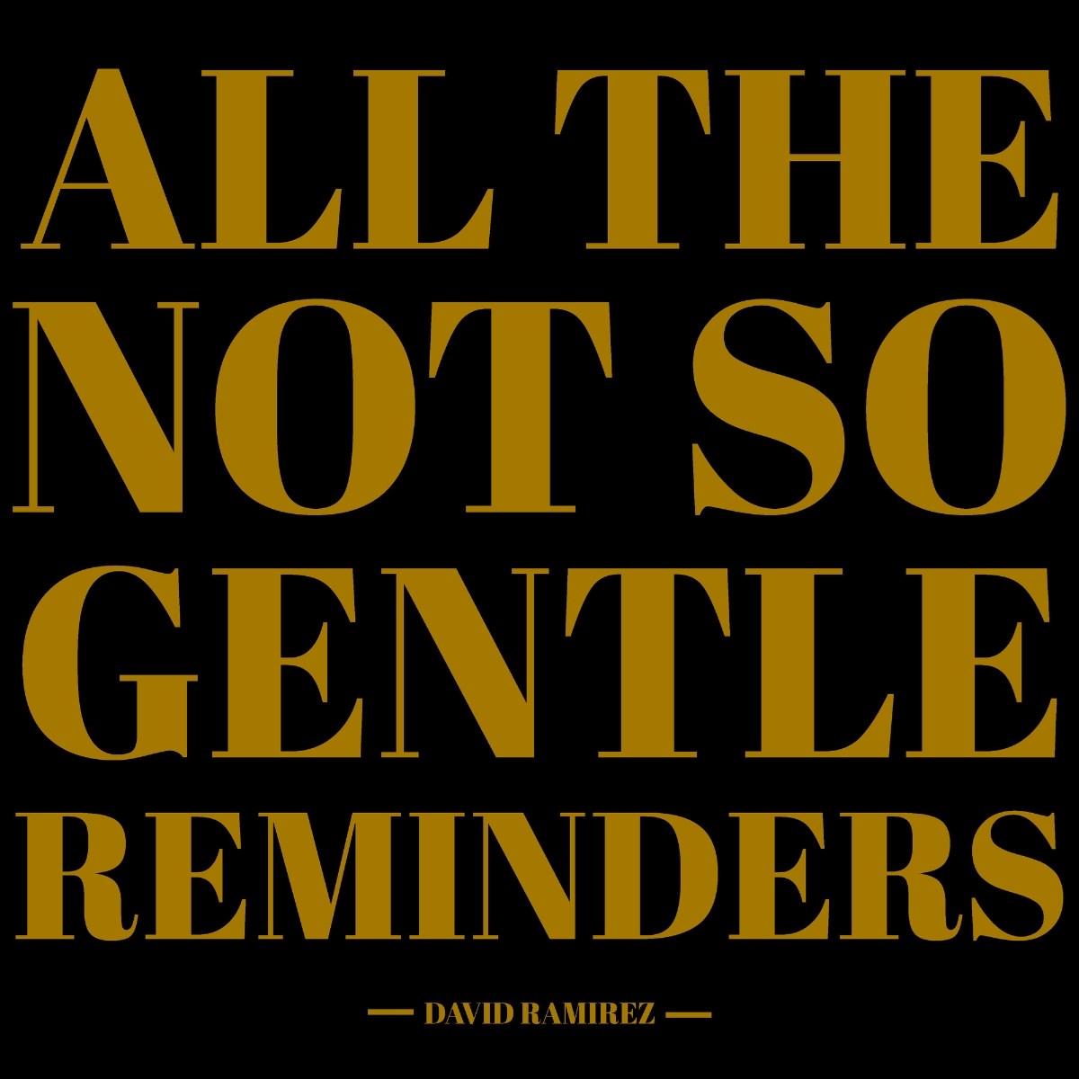 Afbeelding van David Ramirez - All The Not So Gentle Reminders