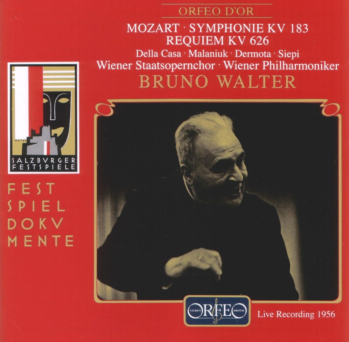 Afbeelding van Bruno Walter, Wiener Philharmoniker, Konzertvereinigung Wiener Staatsopernchor, Lisa Della Casa - Mozart: Symphonie KV 183 | Requiem KV 626