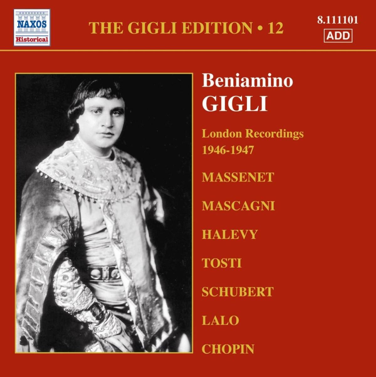 Afbeelding van Beniamino Gigli - Great Singers: Beniamino Gigli (Volume 12)