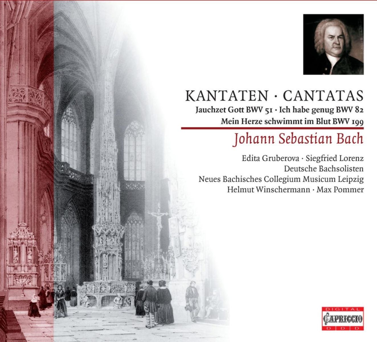 Afbeelding van Edita Gruberova, Siegfried Lorenz, Deutsche Bachsolisten, Max Pommer - J.S. Bach: Cantatas (Jauchzet Gott BWV 51 | Ich Habe Genug BWV 82 | Mein Herze Schwimmt Im Blut BWV 199)