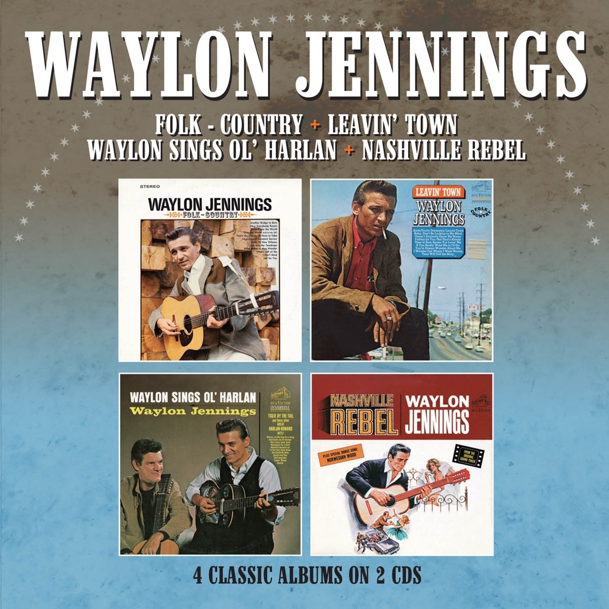 Afbeelding van Folk-Country/Leavin' Town/Waylon Sings Ol' Harlan/Nashville Rebel - 4 Albums On 2cds