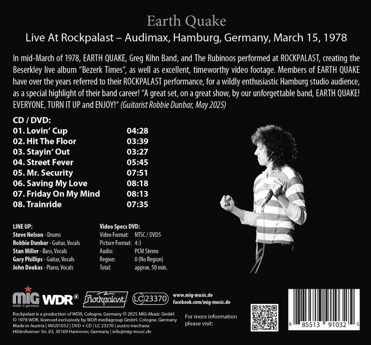 Afbeelding van Earth Quake - Live At Rockpalast 1978