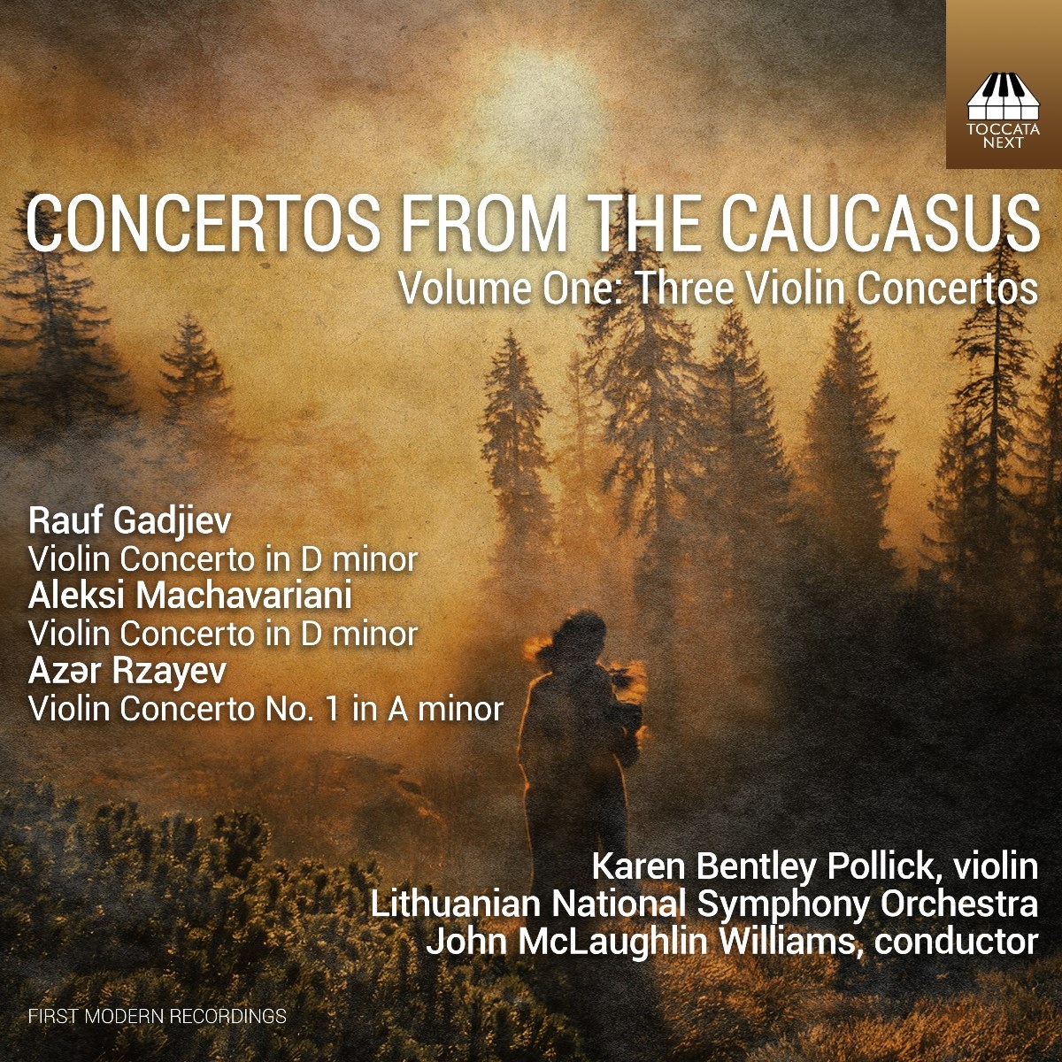 Afbeelding van Karen Bentley Pollick, Lithuanian National Symphony Orchestra, John Mclaughlin Williams - Concertos From The Caucasus, Volume One: Three Violin Concertos