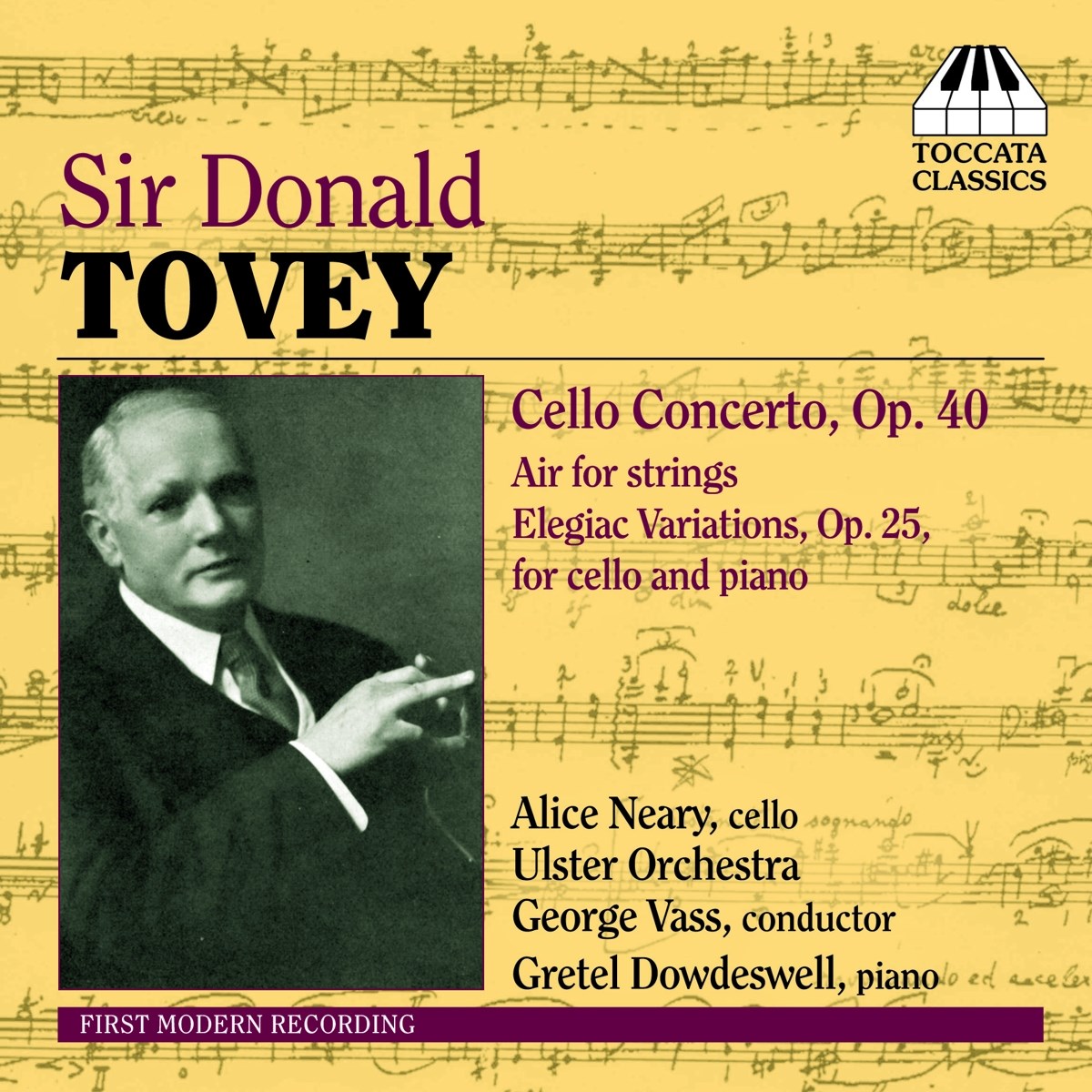 Afbeelding van Alice Neary, Gretel Dowdeswell, Ulster Orchestra, George Vass - Tovey: Cello Concerto Op. 40, Air For Strings, Elegiac Variations, Op. 25, For Cello And Piano