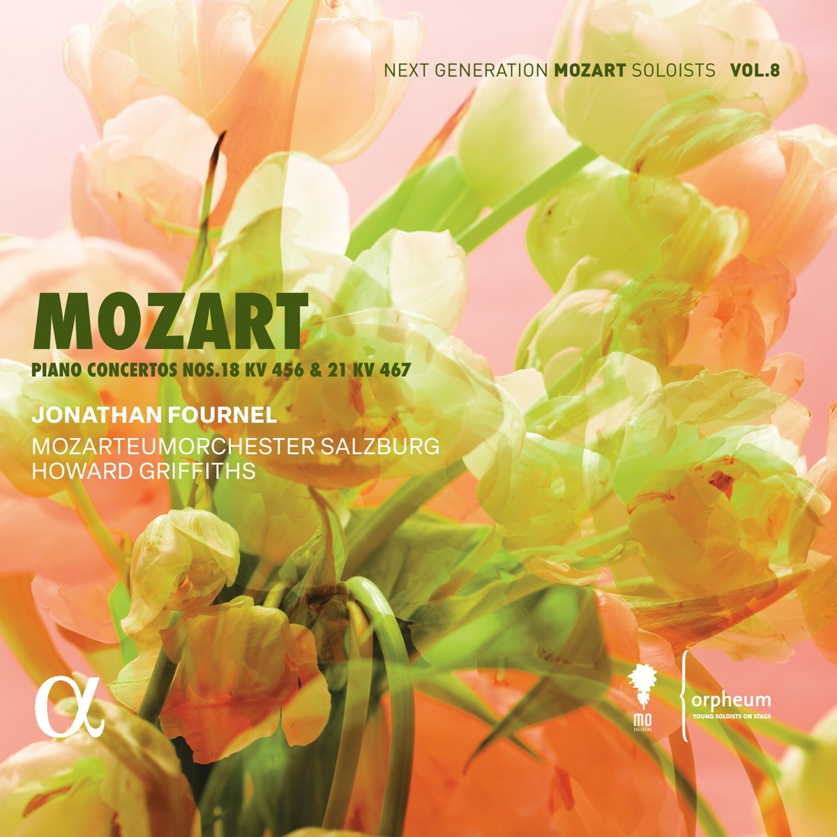 Afbeelding van Jonathan Fournel, Mozarteumorchester Salzburg, Howard Griffiths - Mozart: Piano Concertos Nos. 18 Kv 456 & 21 Kv 467