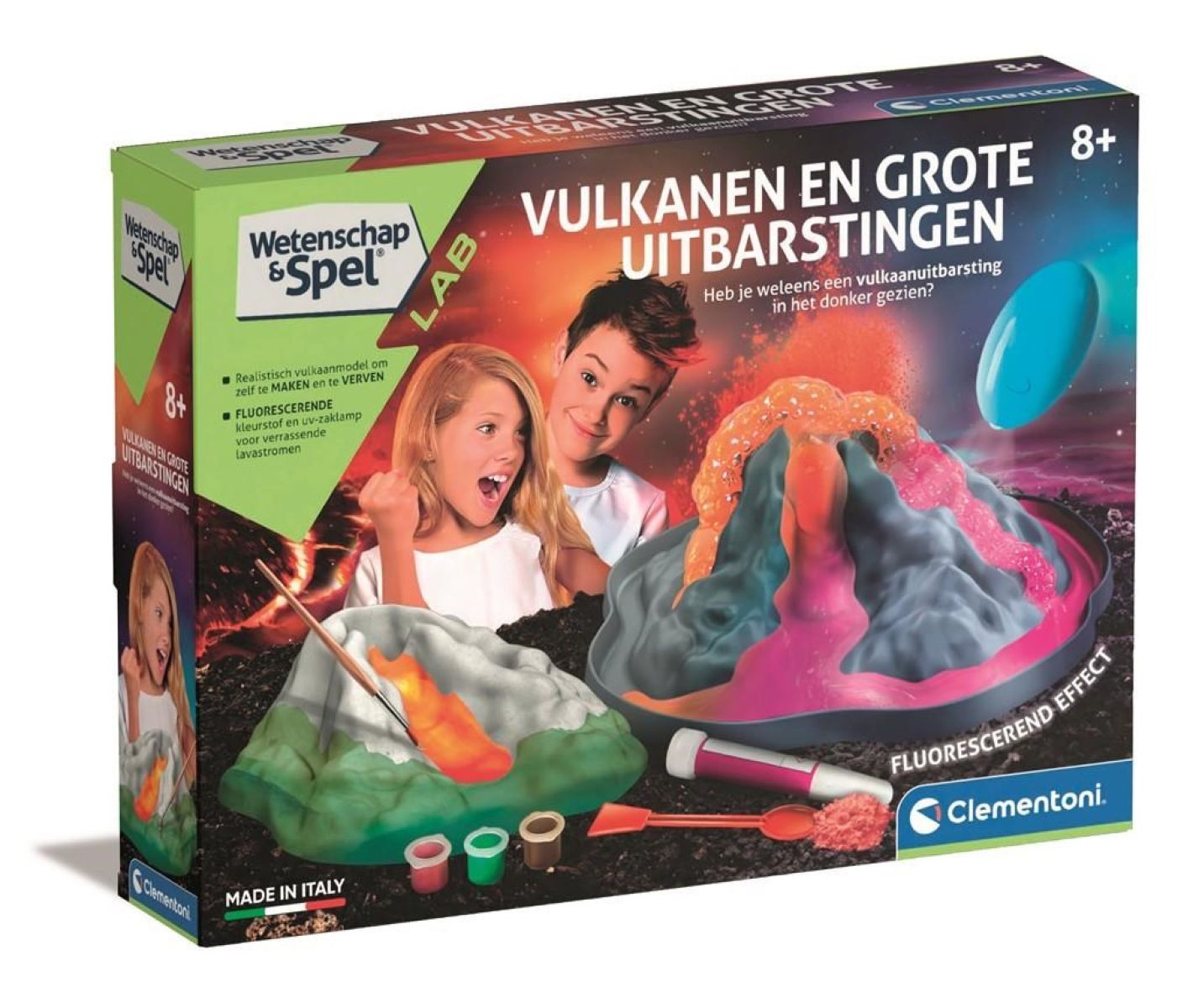 Afbeelding van Wetenschap & Spel - Vulkaan En Grote Uitbarstingen - Glow In The Dark Fluorescerend