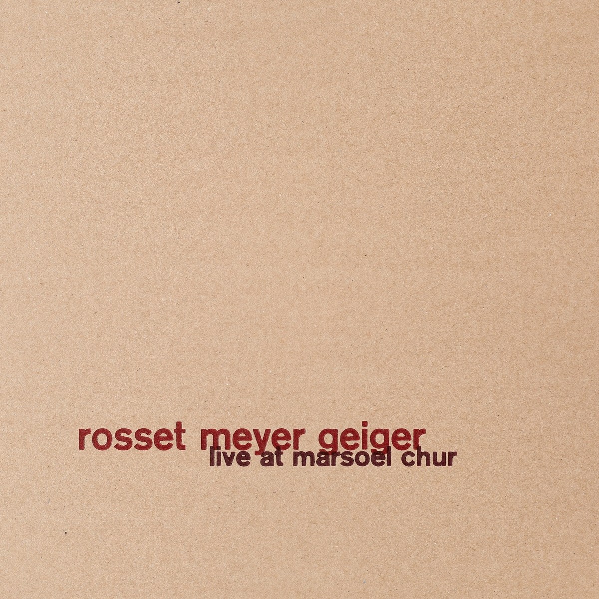 Afbeelding van Josquin Rosset, Gabriel Meyer, Jan Geiger - Live At Marsoel Chur