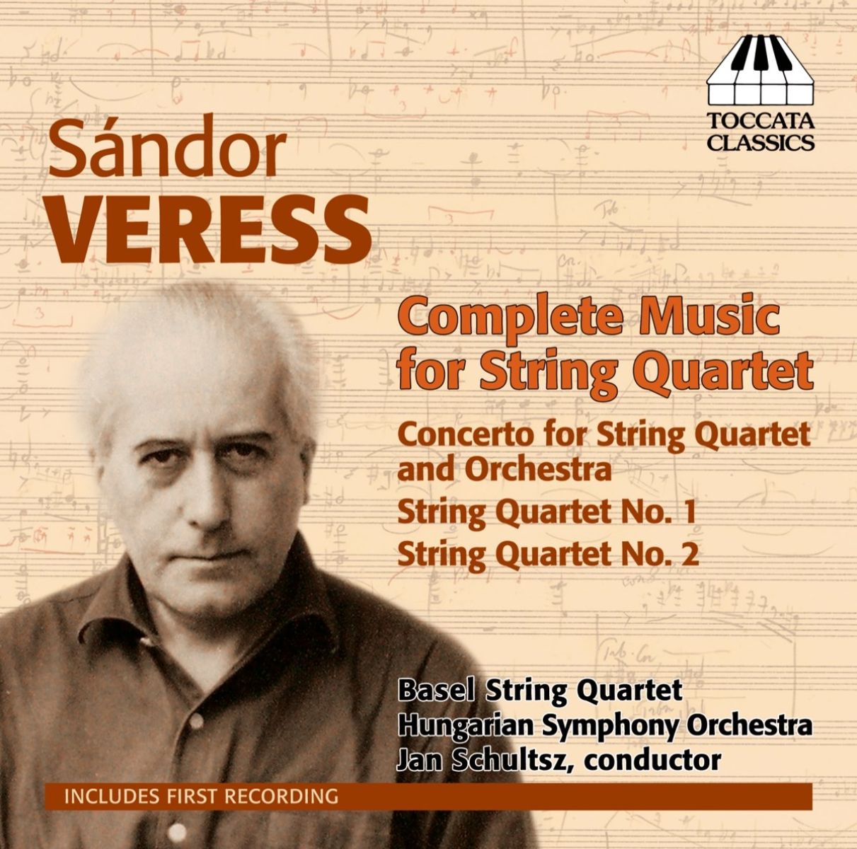 Afbeelding van Basel String Quartet, Hungarian Symphony Orchestra, Jan Schultsz - Sándor Veress: Complete Music For String Quartet