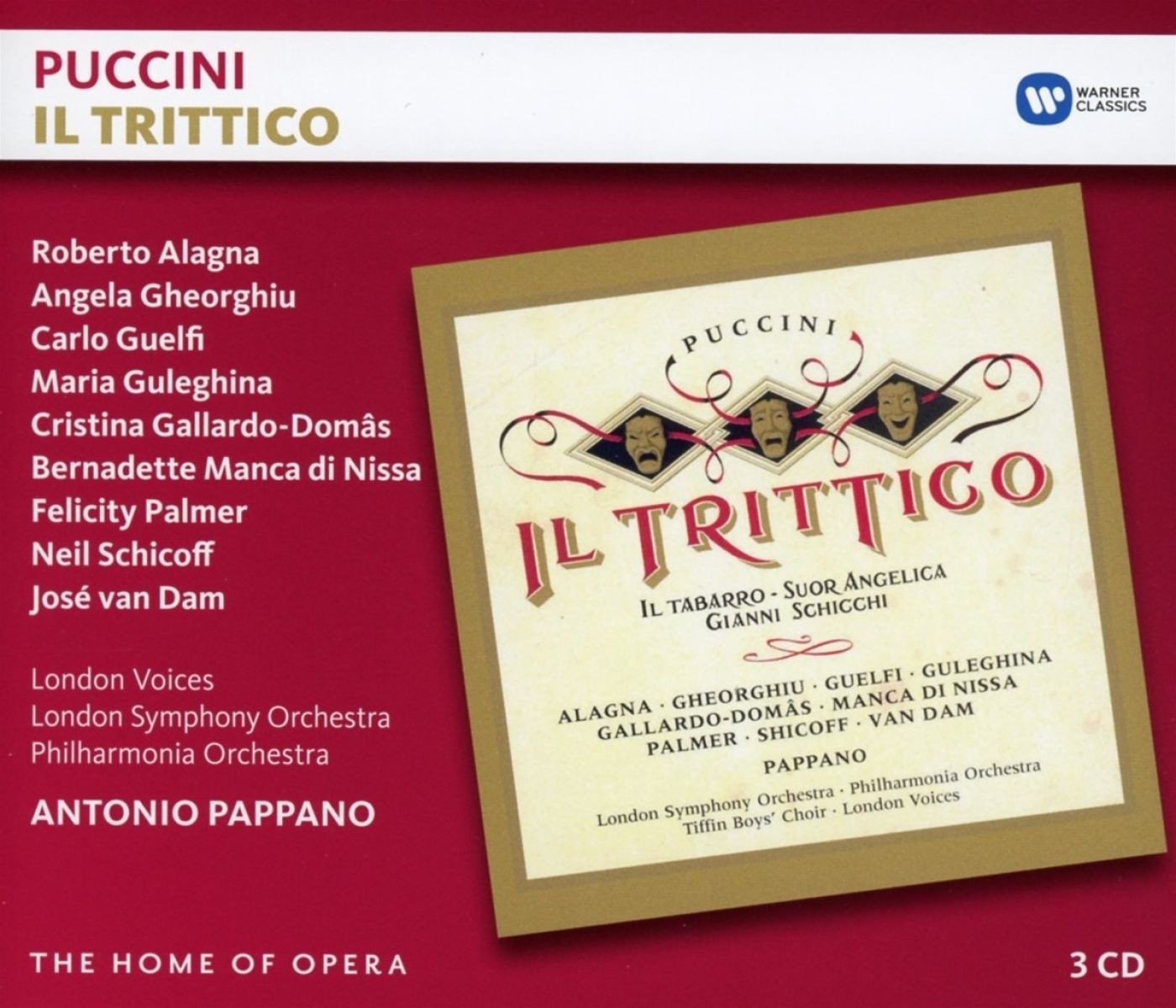 Afbeelding van Roberto Alagna, London Symphony Orchestra, Philharmonia Orchestra, Antonio Pappano - Puccini: Il Trittico
