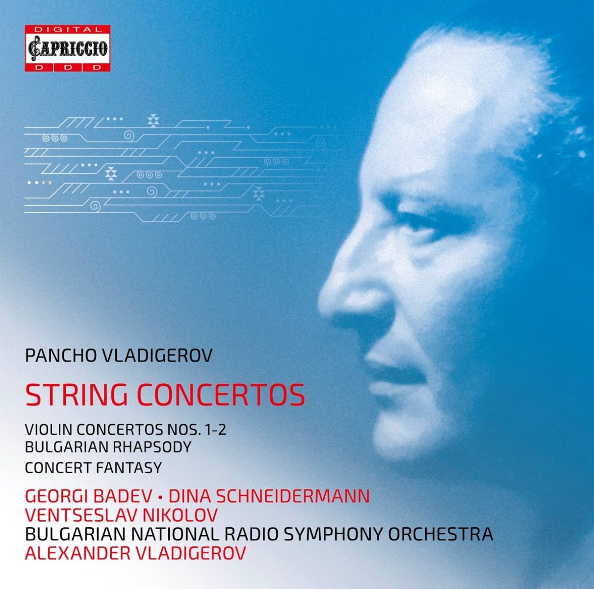 Afbeelding van Georgi Badev, Dina Schneidermann, Ventsislav Nikolov, Bulgarian Radio Symphony Orchestra, Alexander Vladigerov - Vladigerov: String Concertos