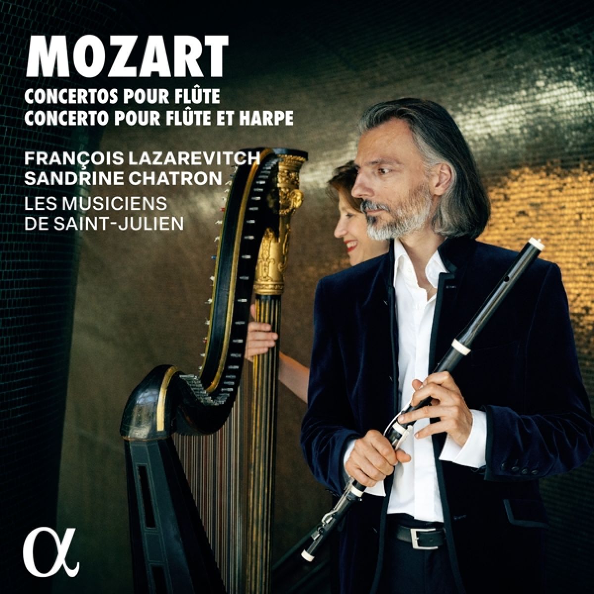 Afbeelding van François Lazarevitch, Sandrine Chatron, Les Musiciens De Saint-Julien - Mozart: Concertos Pour Flute & Concerto Pour Flute Et Harp