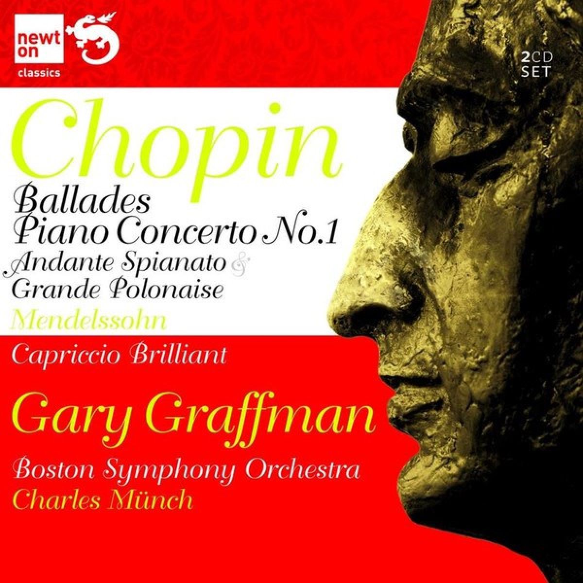 Afbeelding van Gary Graffman, Boston Symphony Orchestra, Charles Münch - Chopin: Ballades Piano Concerto No.1 Andante Spianato Grande Polonaise | Mendelssohn: Capriccio Brilliant