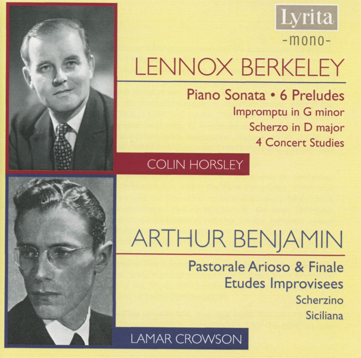 Afbeelding van Lennox Berkeley, Colin Horsley, Lamar Crowson - Berkeley & Benjamin: Works For Piano