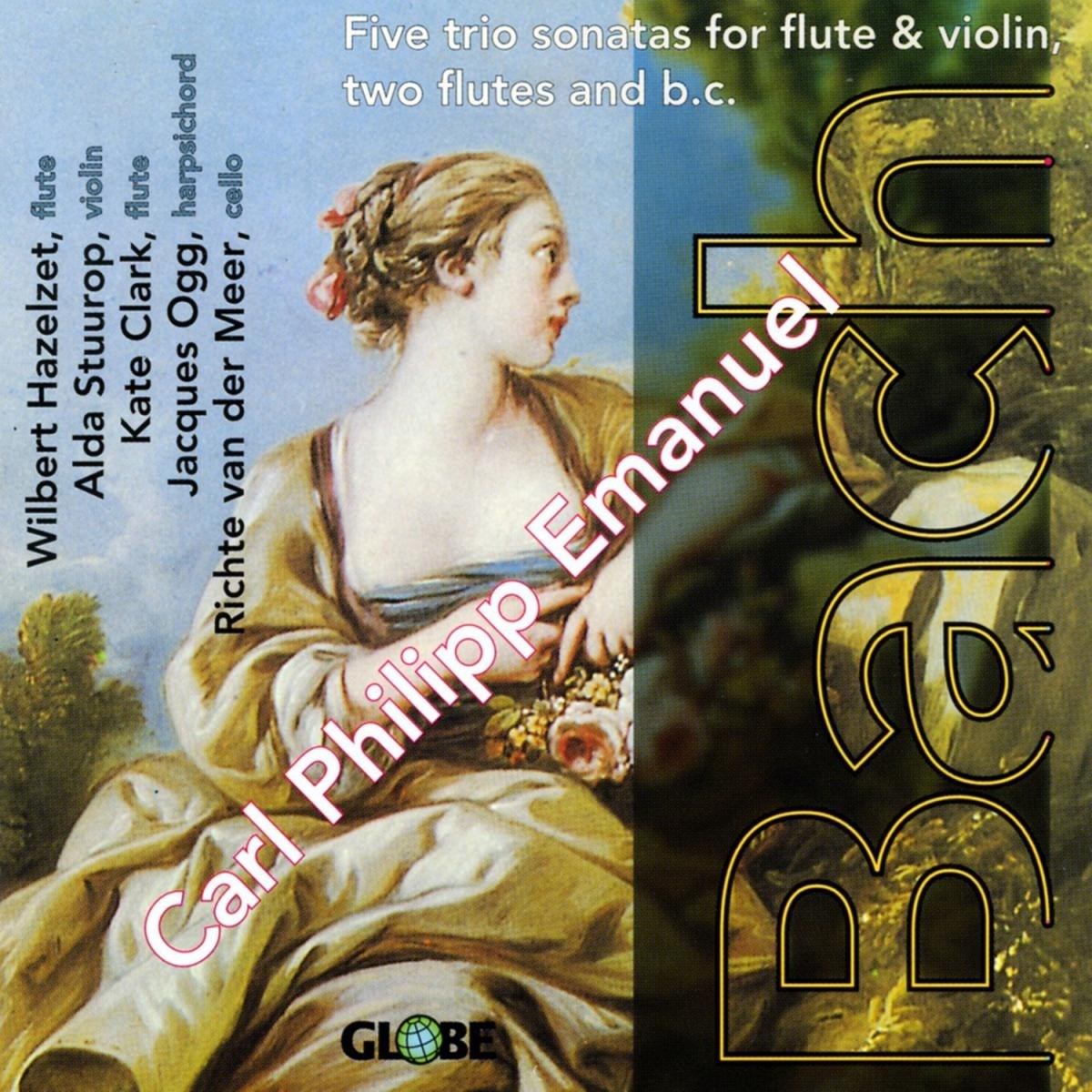 Afbeelding van Wilbert Hazelzet, Alda Stuurop, Kate Clark, Jacques Ogg, Richte van der Meer - C.P.E. Bach: Five Flute Trio's