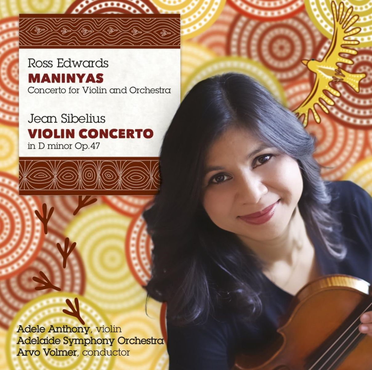 Afbeelding van Adele Anthony, Adelaide Symphony Orchestra, Arvo Volmer - Edwards: Concerto For Violing And Orchestra | Sibelius: Violin Concerto