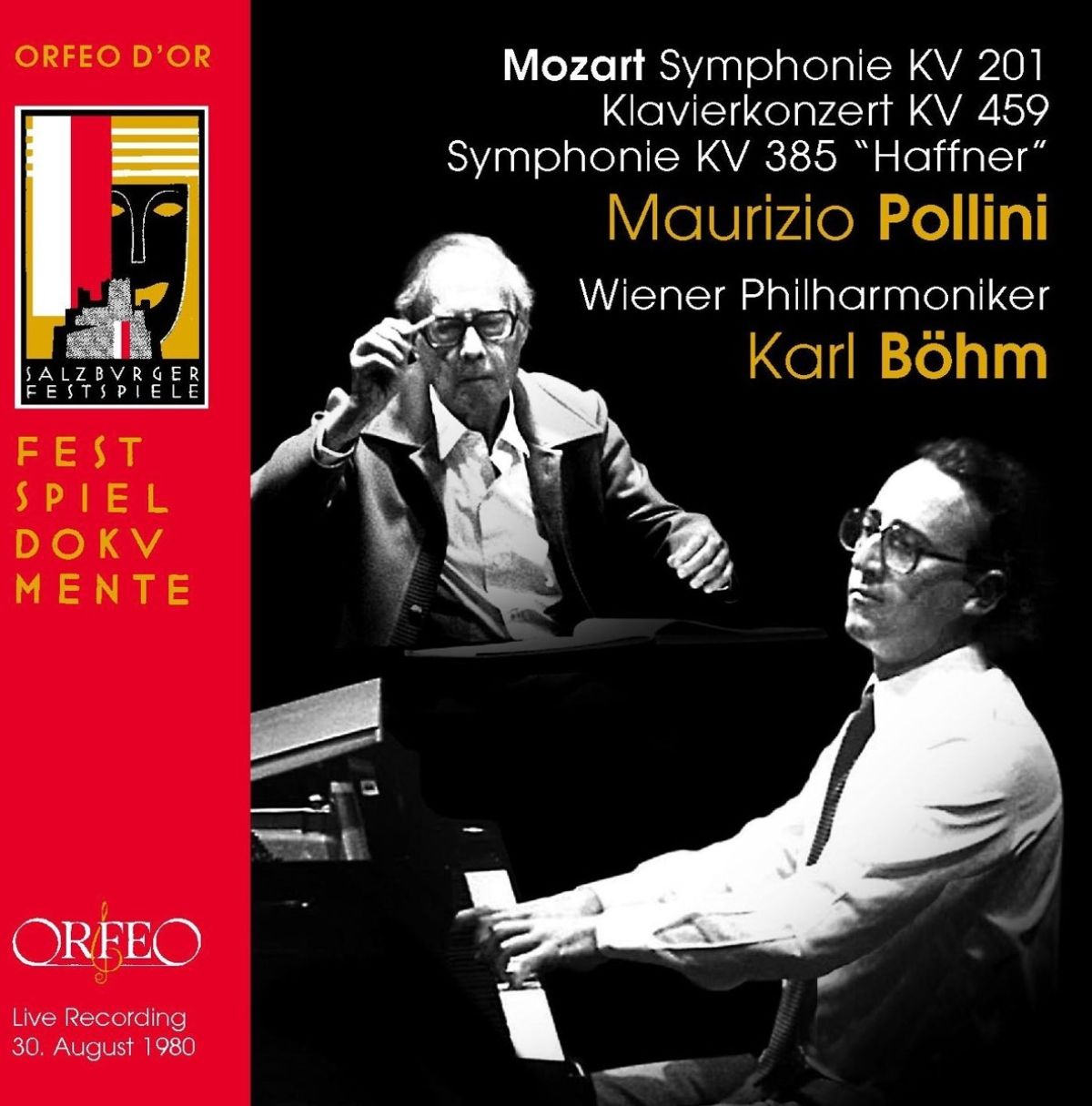 Afbeelding van Maurizio Pollini, Wiener Philharmoniker, Karl Böhm - Mozart: Symphonie KV 201 | Klavierkonzert KV 459 | Symphonie KV 385 "Haffner"