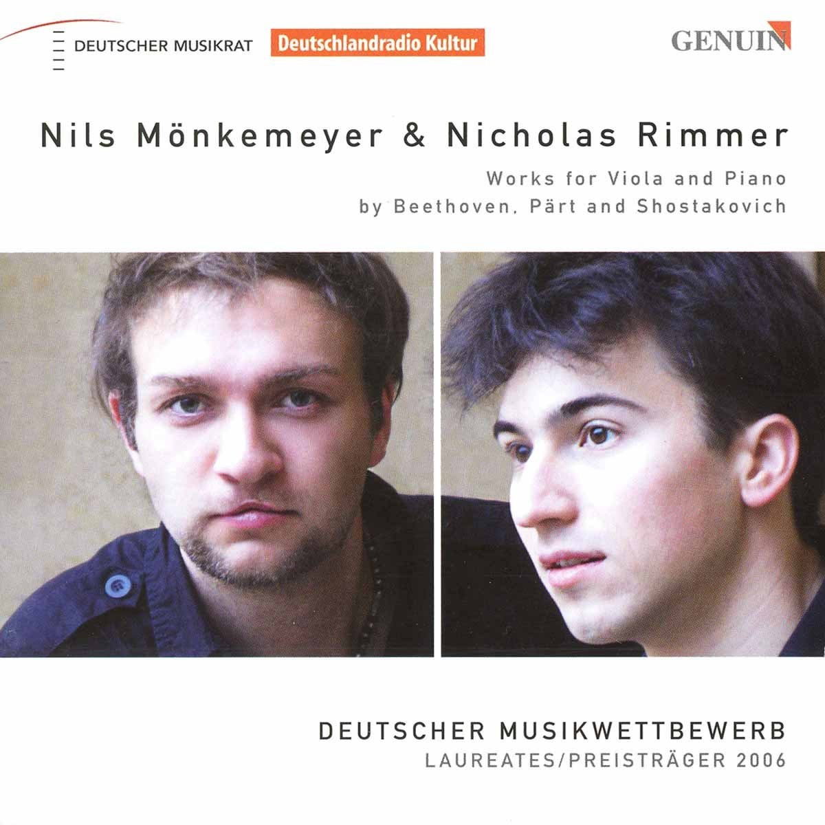 Afbeelding van Nils Mönkemeyer & Nicholas Rimmer - Notturno Op.42/Fratres/Sonata Op.14