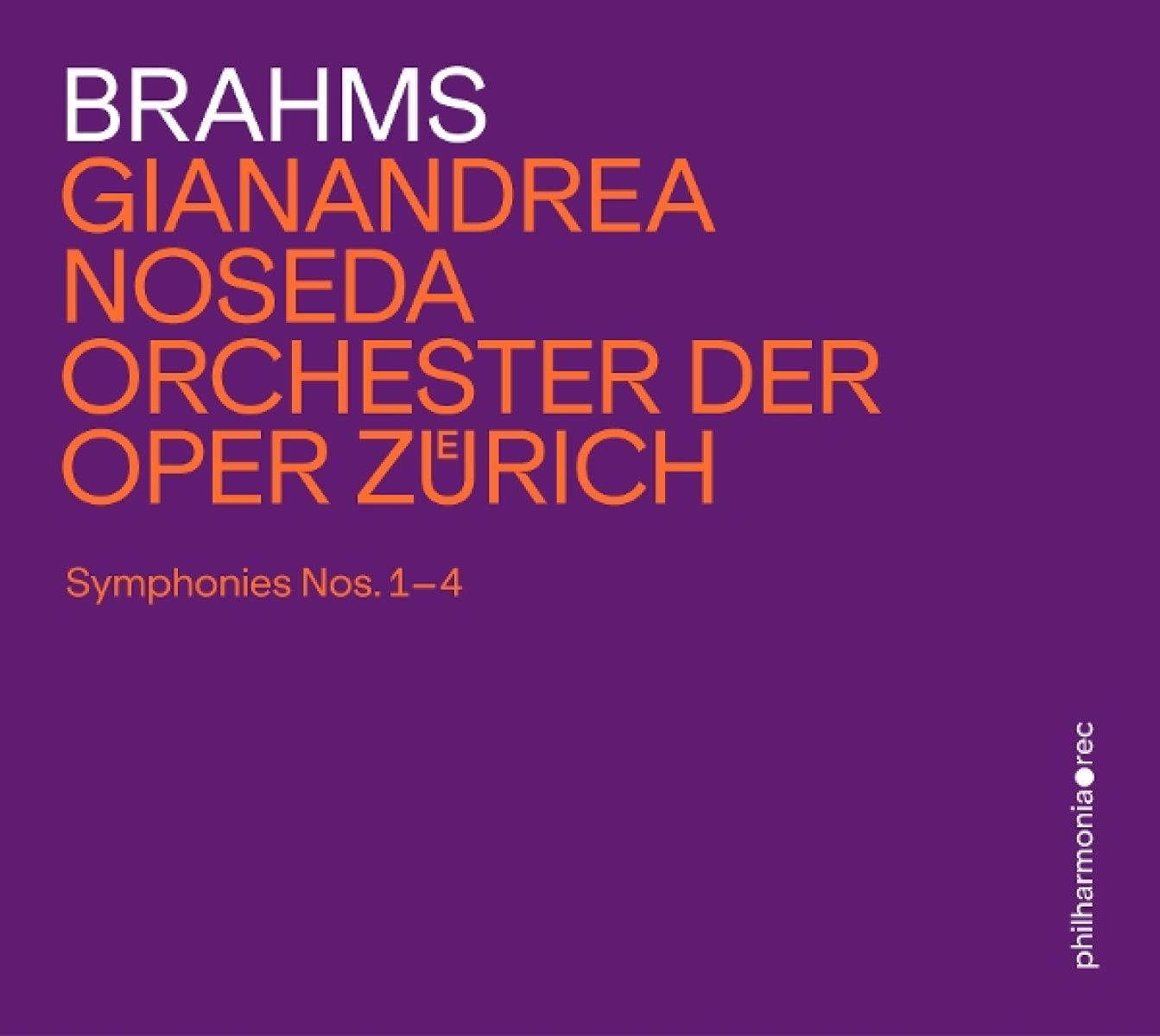 Afbeelding van Orchester Der Oper Zurich, Gianandrea Noseda - Brahms: Symphonies Nos. 1-4