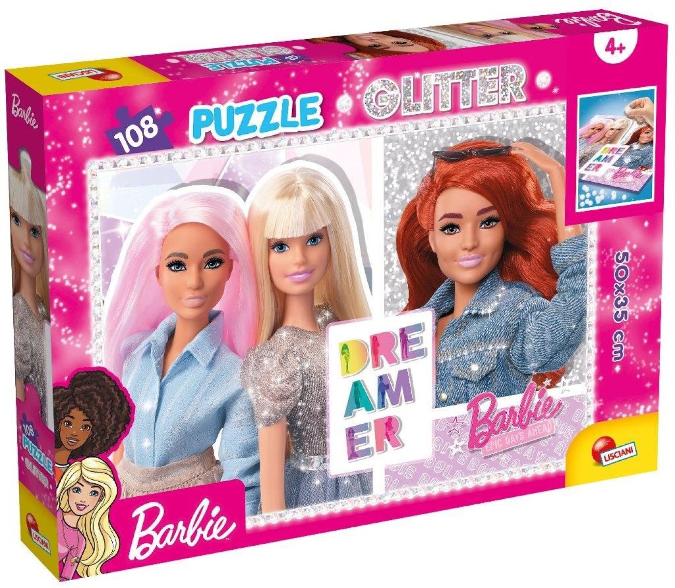 Afbeelding van Barbie - Glitter Puzzel - Vrienden voor het leven! (108 stukjes)