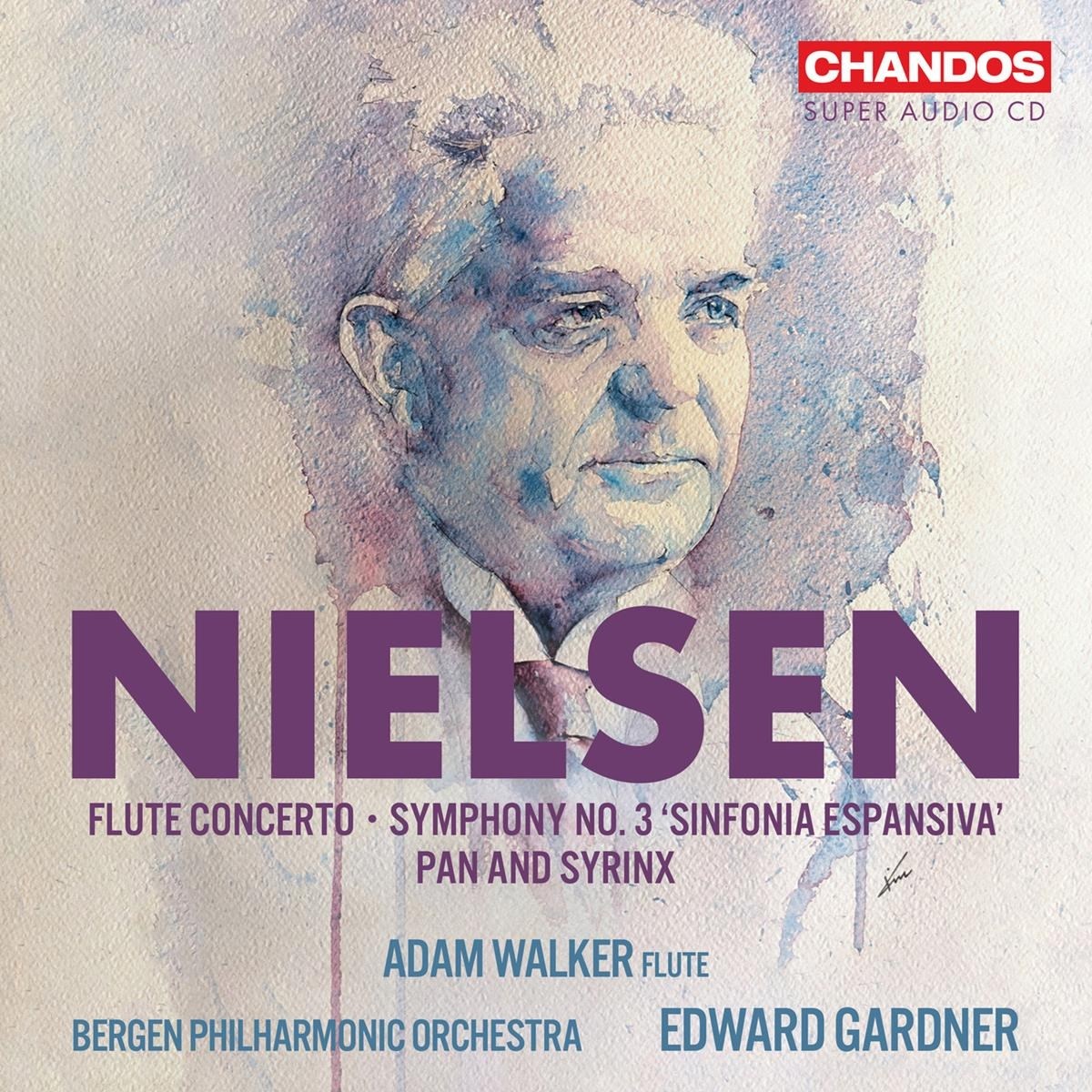 Afbeelding van Edward Gardner, Adam Walker, Bergen Filharmoniske Orkester, Lina Johnson, Yngve Søberg - Nielsen: Flute Concerto | Symphony No. 3 "Sinfonia Espansiva" | Pan And Syrinx