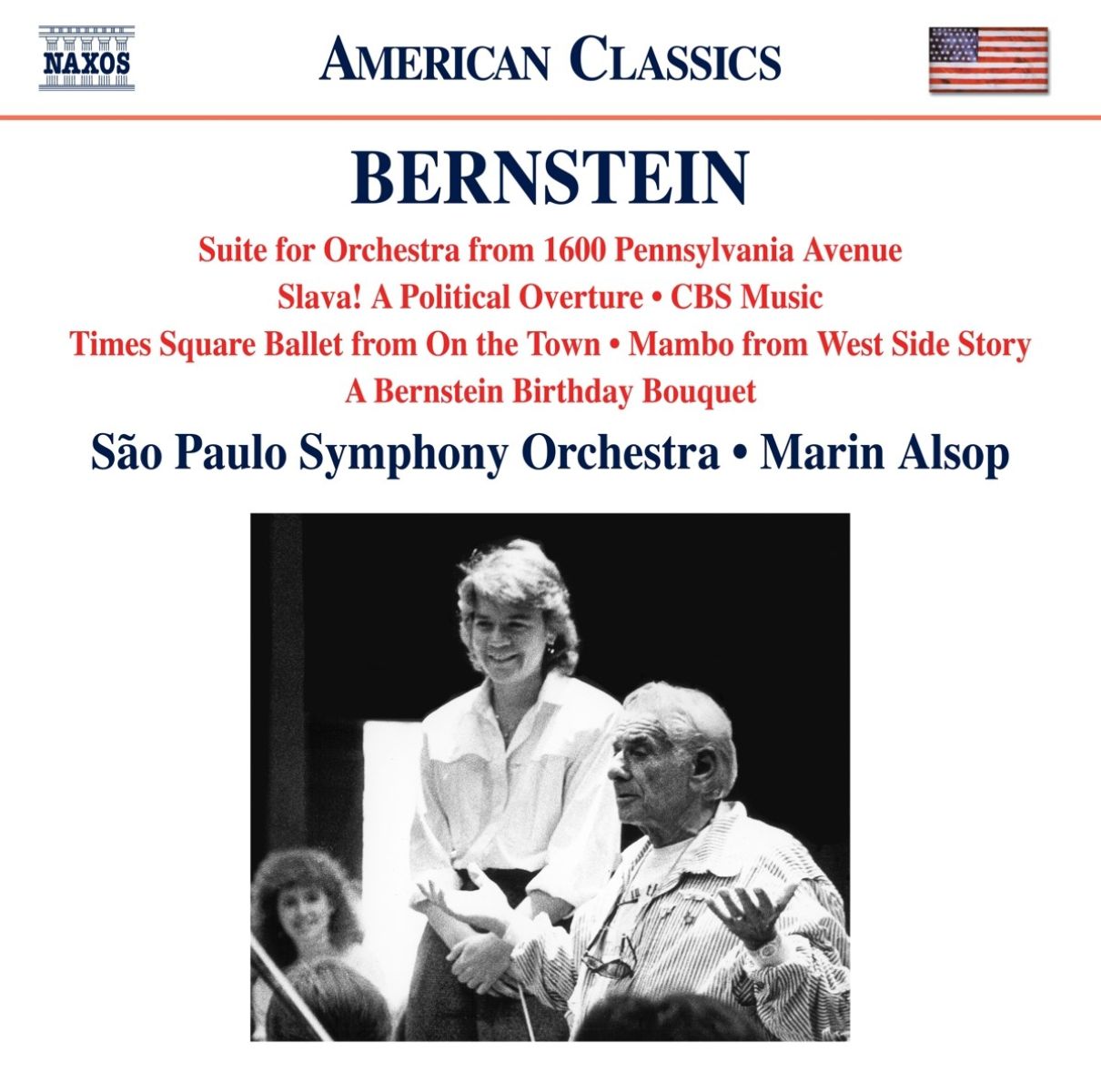 Afbeelding van São Paulo Symphony Orchestra, Marin Alsop - Bernstein: 1600 Pennsylvania Avenue Suite | Slava! | CBS Music | A Bernstein Birthday Bouquet