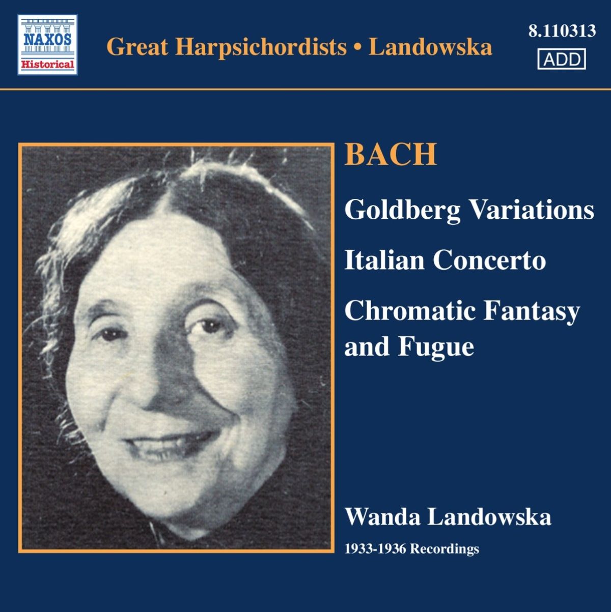 Afbeelding van Wanda Landowska - J.S. Bach: Goldberg Varations (1933)