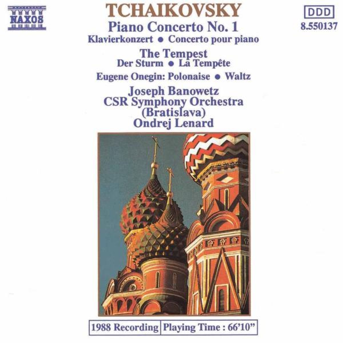 Joseph Banowetz, CSR Symphony Orchestra, Ondrej Lenard - Tchaikovsky: Piano Concerto No. 1 Tempest