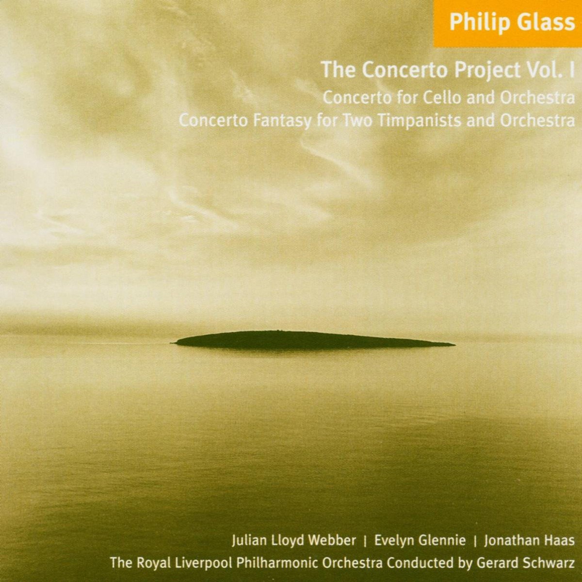 Afbeelding van Julian Lloyd Webber, Evelyn Glennie, Jonathan Haas, Royal Liverpool Philharmonic Orchestra, Gerard Schwarz - Glass: The Concerto Project Volume 1