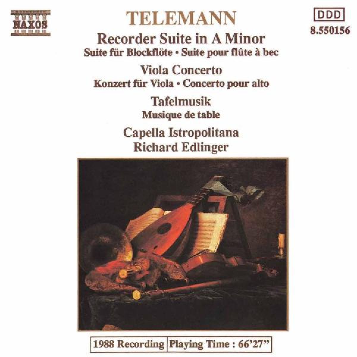 Afbeelding van Capella Istropolitana, Richard Edlinger - Telemann: Recorder Suite | Viola Concerto