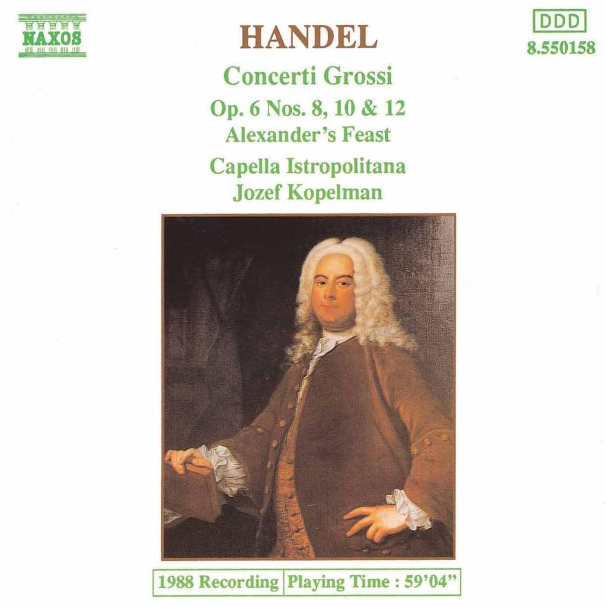 Capella Istropolitana, Jozef Kopelman - Händel: Concerti Grossi op.6 Nos. 8, 10 & 12