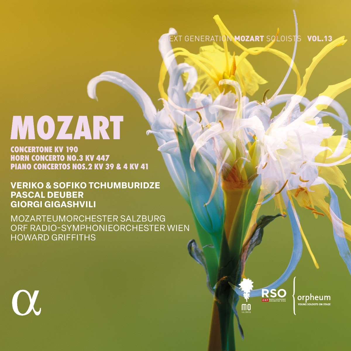 Afbeelding van Mozarteumorchester Salzburg, Orf Radio-Symphonieorchester Wien, Howard Griffiths - Mozart: Concertone Kv 190, Horn Concerto No. 3, Kv 447, Piano Concertos No. 2, Kv 39 & No. 4, Kv 41