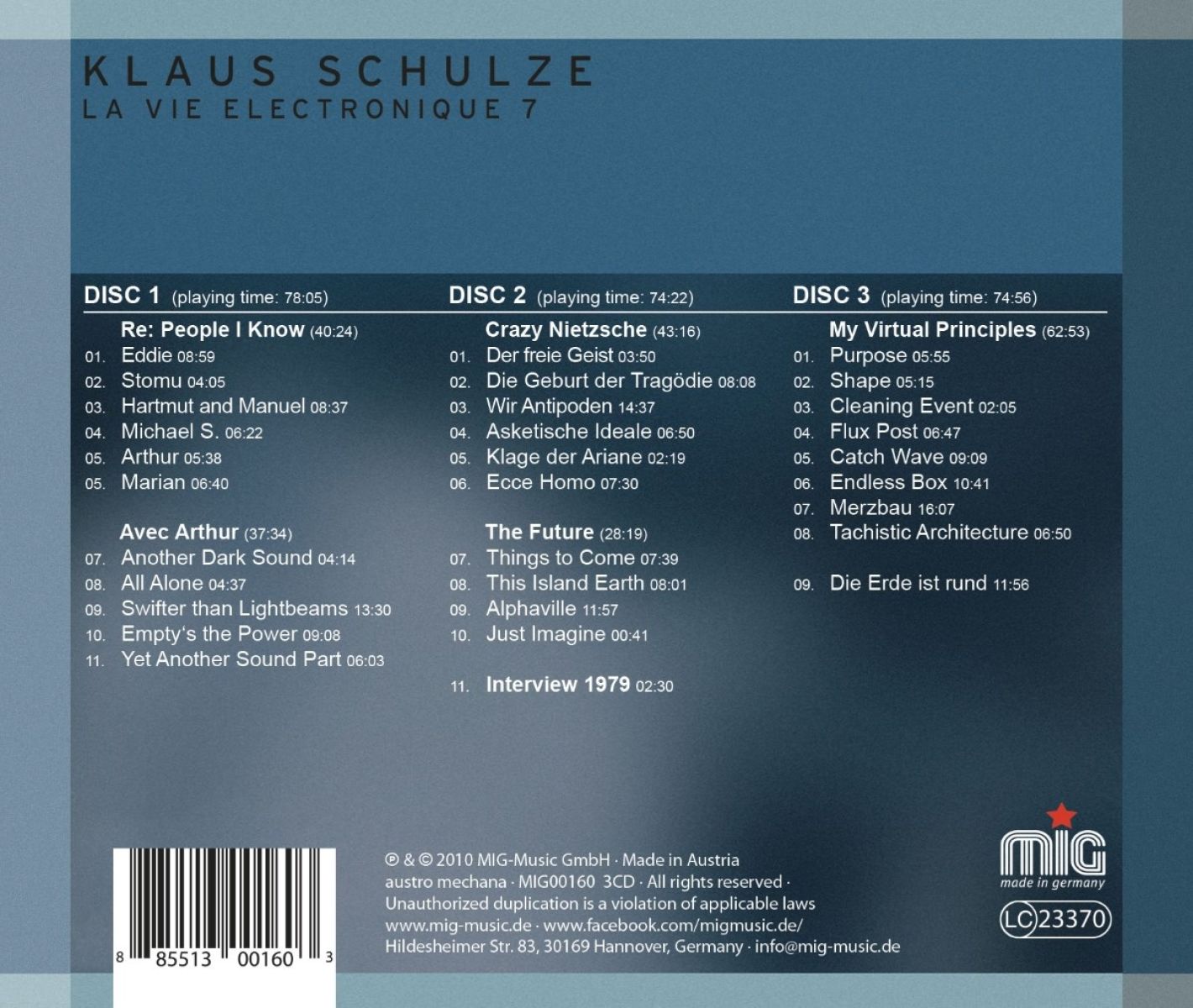 Afbeelding van Klaus Schulze - La Vie Electronique 7