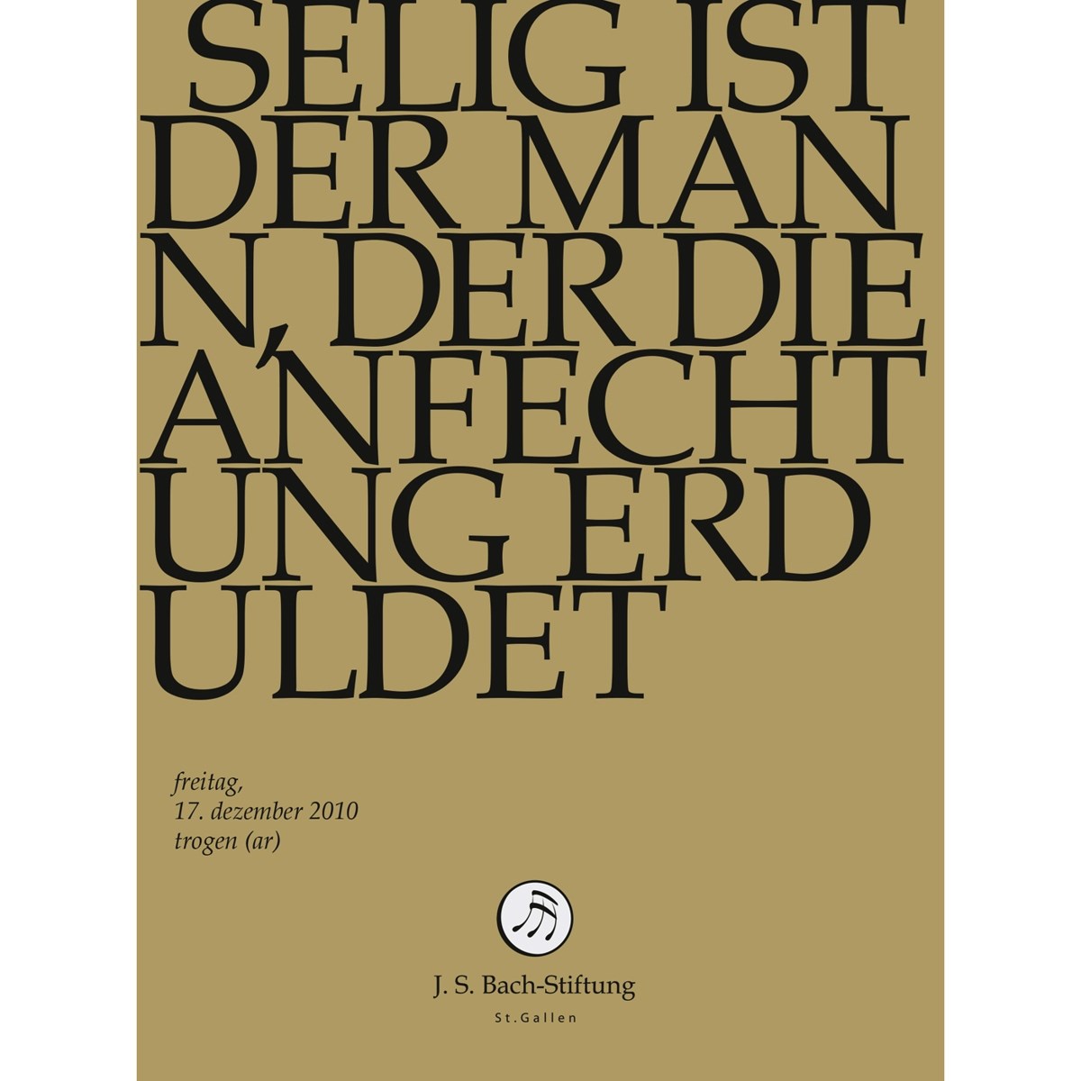 Afbeelding van Chor & Orchester Der J.S. Bach-Stiftung, Rudolf Lutz - J.S. Bach: Selig Ist Der Mann, Der Die A