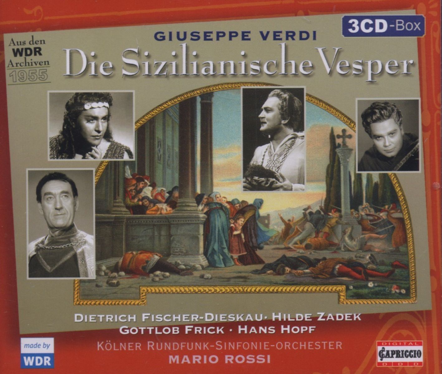 Afbeelding van Dietrich Fisher-Dieskau, Kölner Rundfunk-Sinfonie-Orchester, Mario Rossi - Verdi: I Vespri Siciliani (Sung In