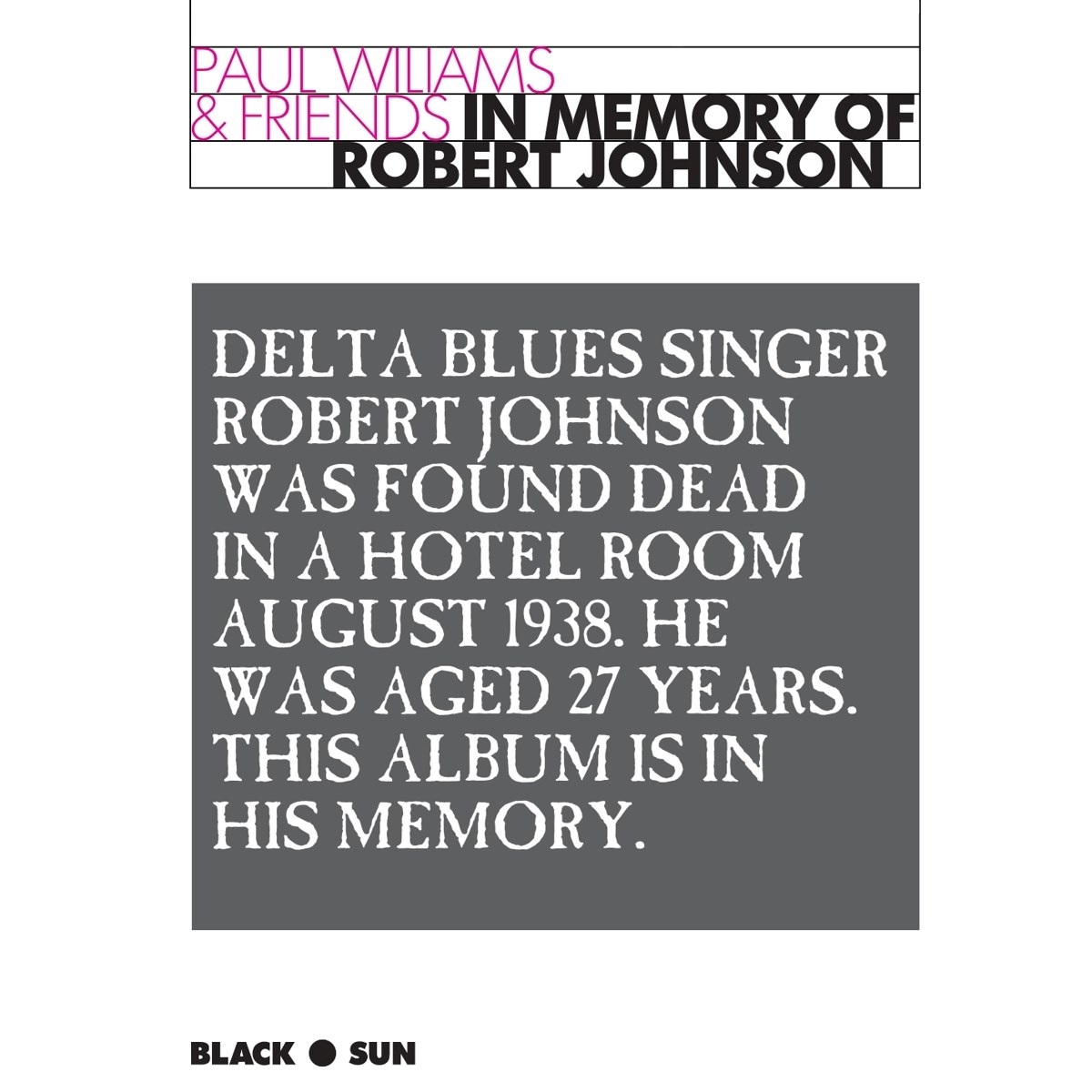 Afbeelding van Paul Williams & Friends - In Memory Of Robert Johnson
