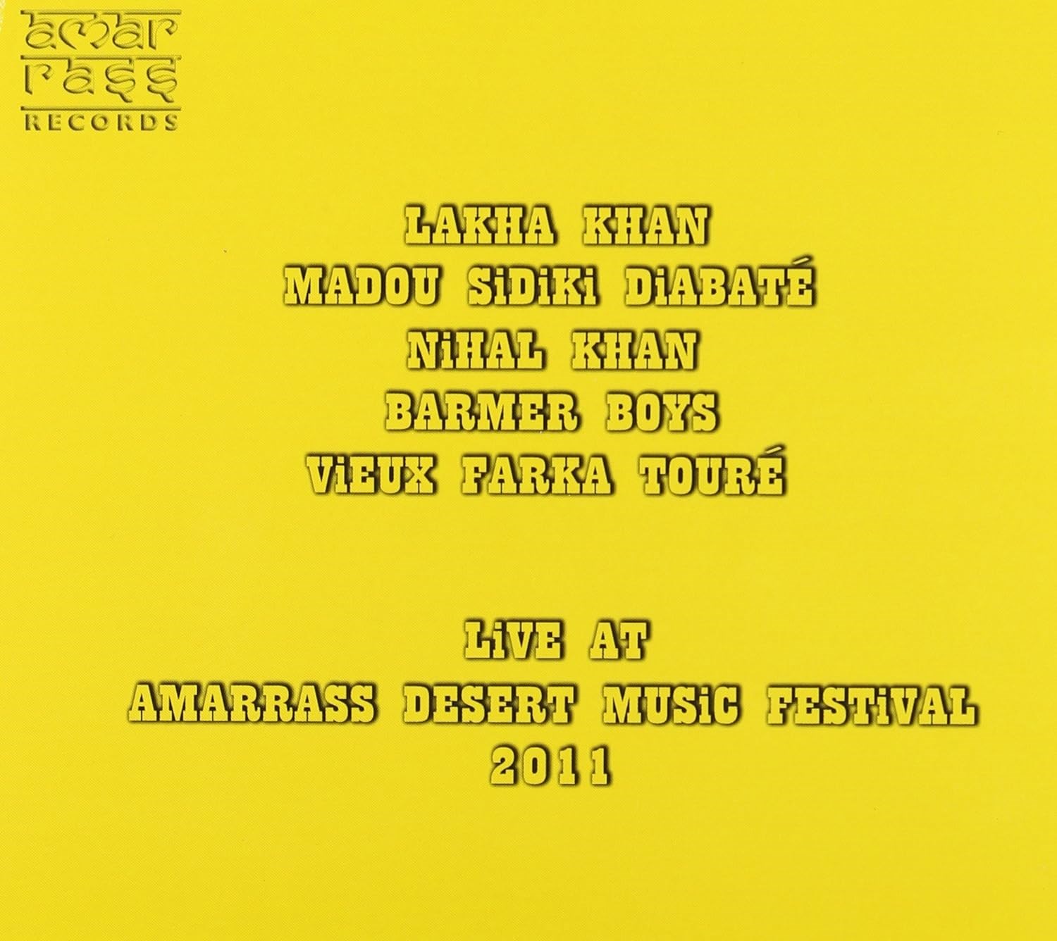 Afbeelding van Various Artists - Live At Amarrass Desert Music Festival 2011