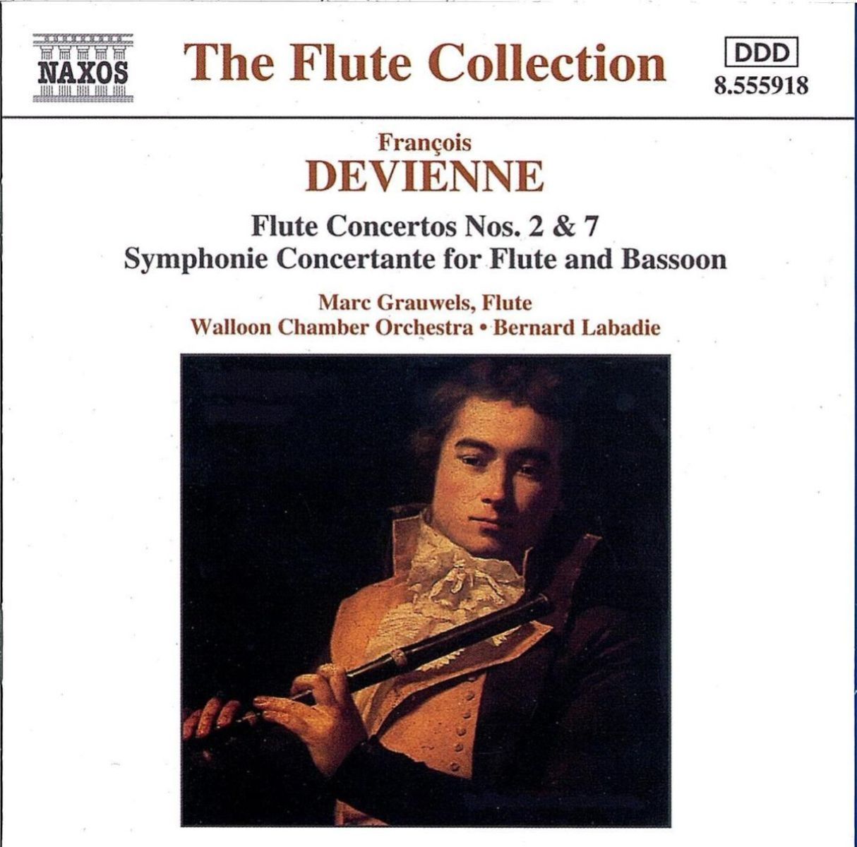 Afbeelding van Marc Grauwels, Walloon Chamber Orchestra, Bernard Labadie - Devienne: Flute Concertos Nos.2 & 7 | Breval: Symphony Concertante