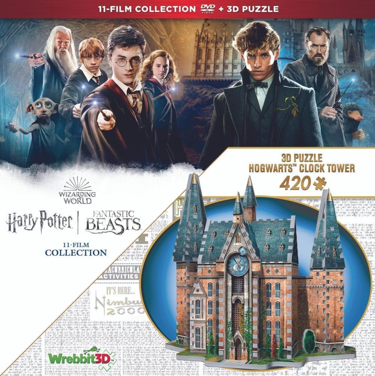 Afbeelding van Harry Potter - 1 - 7.2 Collection + Fantastic Beasts 1 - 3 + Wrebbit 3D Puzzel Clocktower