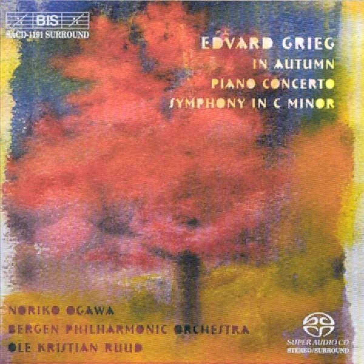 Afbeelding van Noriko Ogawa, Bergen Philharmonic Orchestra, Ole Kristian Ruud - Grieg: Piano Concerto/Symphony in C minor/In Autumn