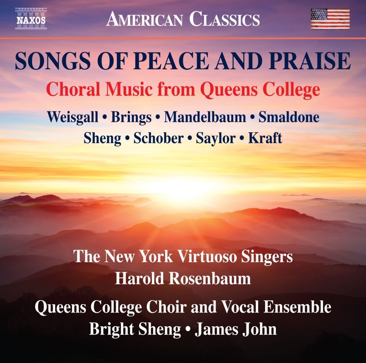 Afbeelding van The New York Virtuoso Singers, Harold Rosenbaum, Queens College Choir And Vocal Ensemble, James John - Songs Of Peace And Praise: Choral Music From Queens College