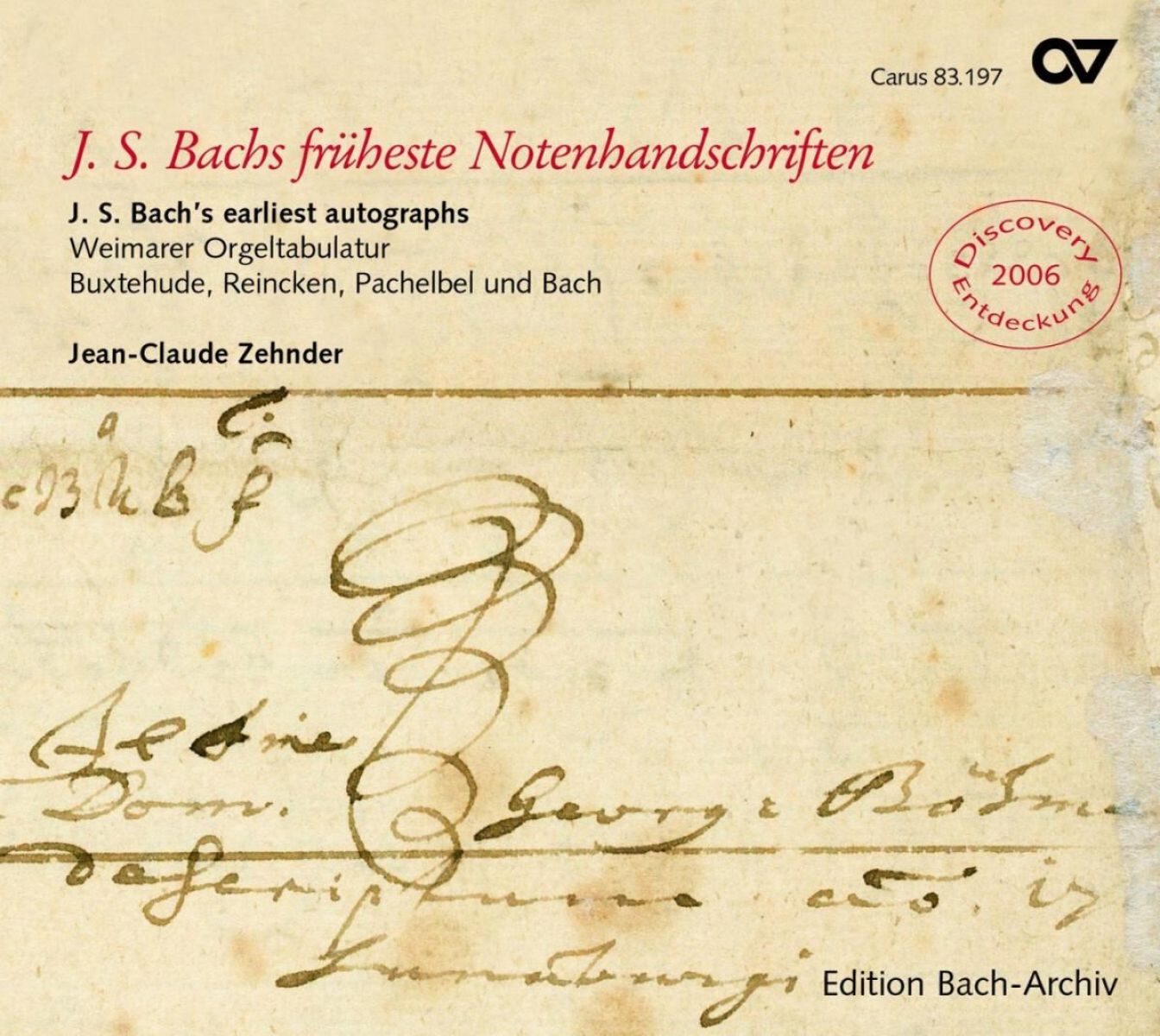 Jean-Claude Zehnder - J.S. Bach Früheste Notenhandschriften
