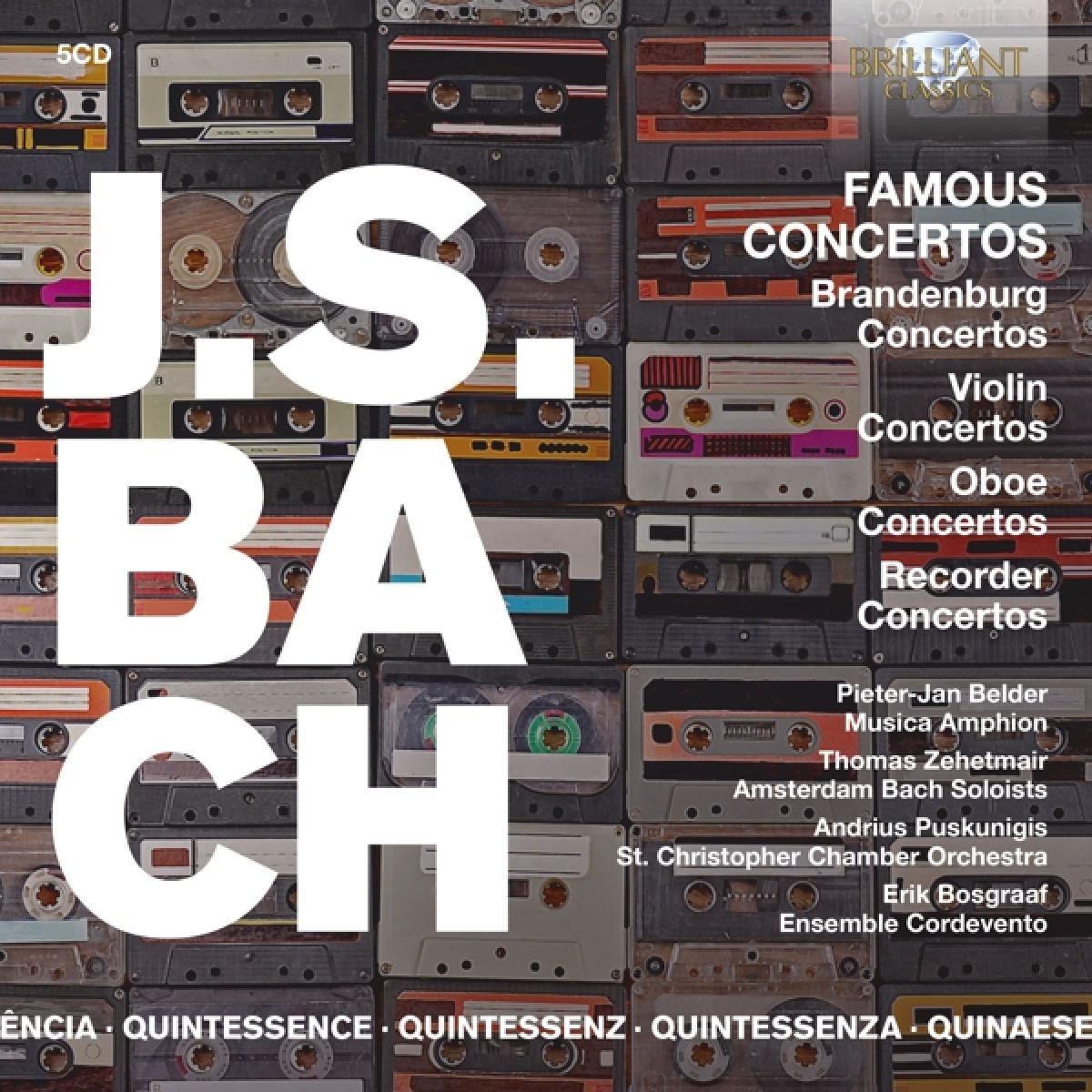 Afbeelding van Pieter-Jan Belder, Musica Amphion, Thomas Zehetmair, Amsterdam Bach Soloists, Andrius Puskunigis, St. Christopher Chamber Orchestra, Erik Bosgraaf, Ensemble Cordevento - J.S. Bach: Famous Concertos