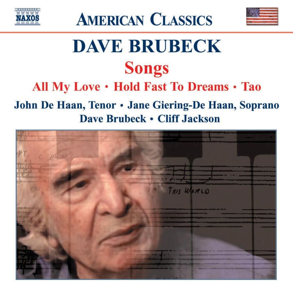 Afbeelding van John De Haan, Jane Giering-De Haan, Dave Brubeck, Cliff jackson - Brubeck: Songs (All My Love, Hold Fast To Dreams, Tao)