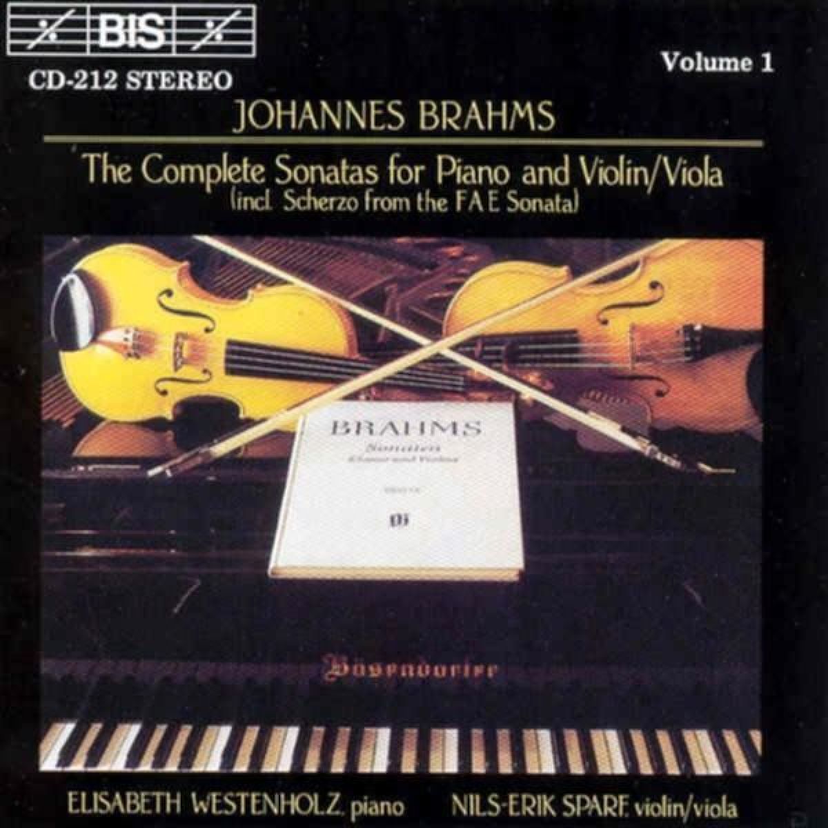 Afbeelding van Elisabeth Westenholz & Nils-Erik Sparf - Brahms: Complete Sonatas For Piano And Violin | Viola Vol. 1