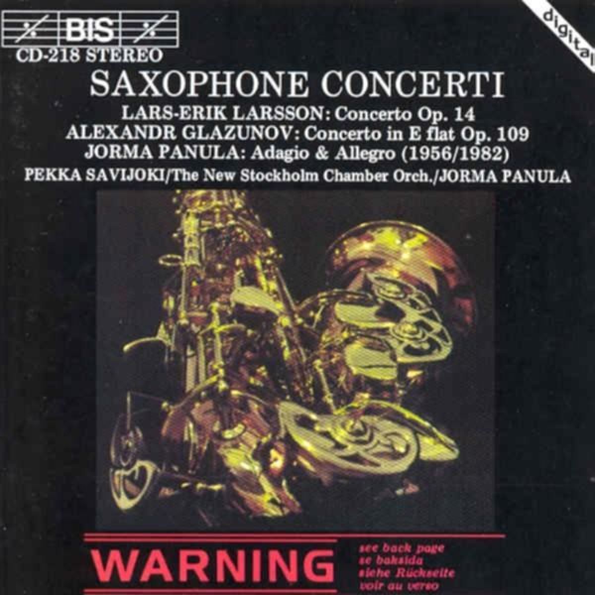 Afbeelding van Pekka Savijoki, New Stockholm Chamber Orchestra, Jorma Panula - Saxophone Concerti