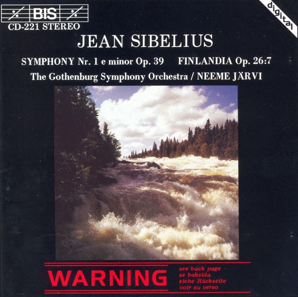 Afbeelding van Gothenburg Symphony Orchestra, Neeme Järvi - Sibelius: (Compl.Ed. 5), Symphony No.1