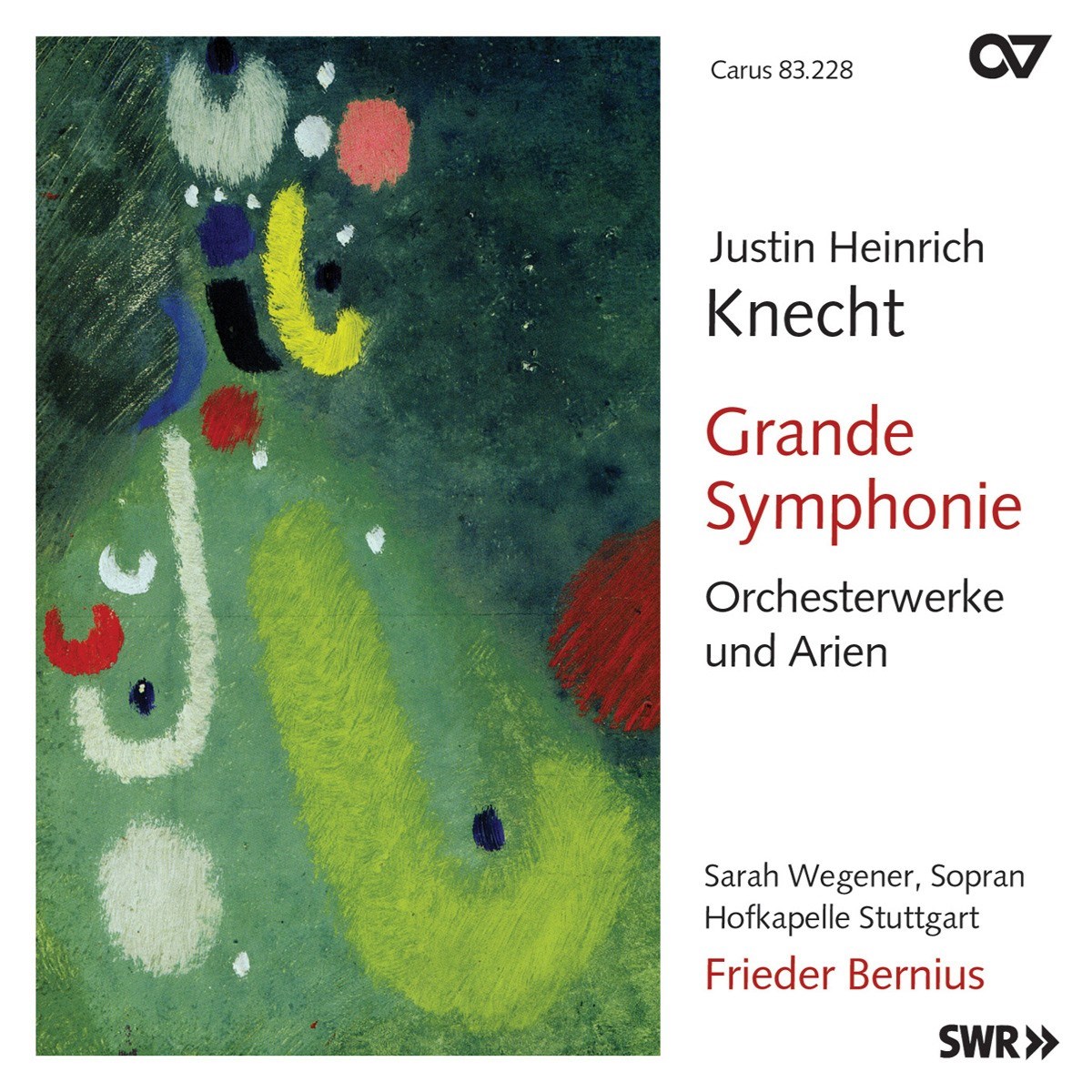 Afbeelding van Sarah Wegener, Hofkapelle Stuttgart, Frieder Bernius - Knecht: Grande Symphonie, Orchestral Works And Arias